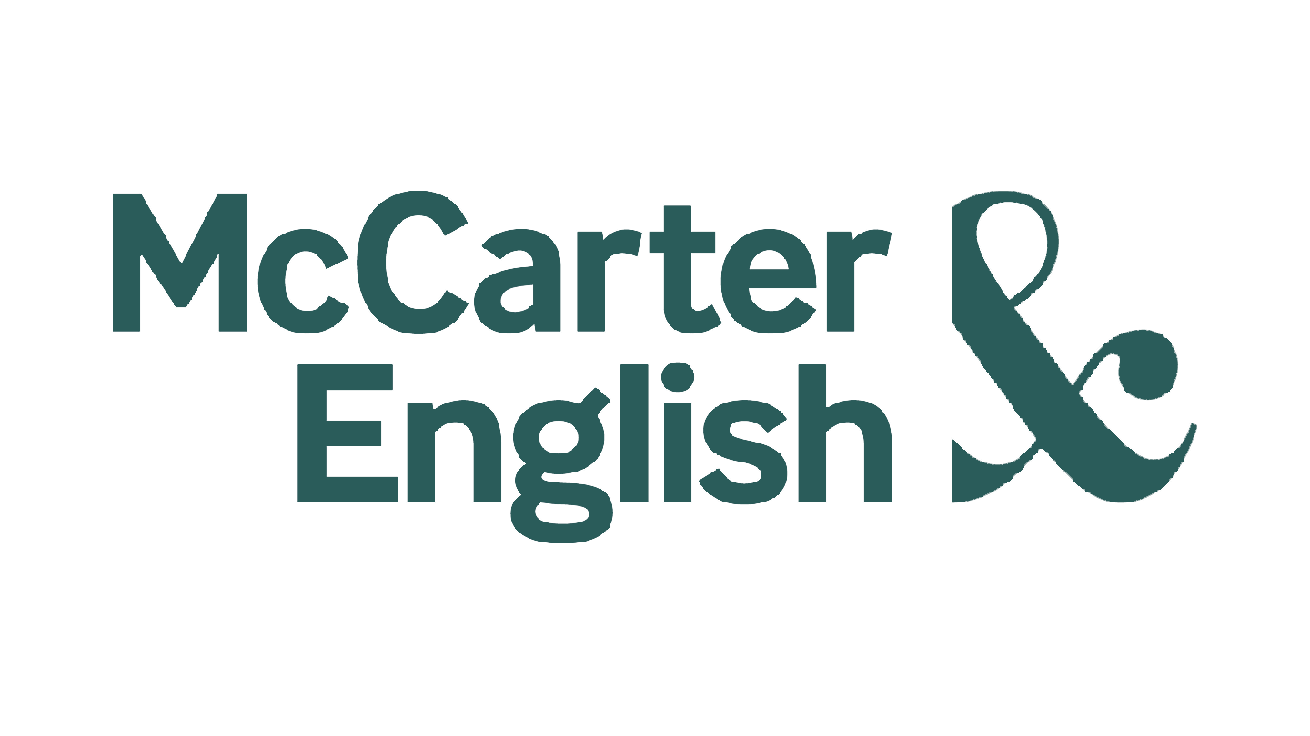 McCarter & English logo with teal lettering and a large ampersand on a white background (branding for the law firm)