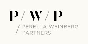 Logo for Perella Weinberg Partners featuring large P / W / P letters with diagonal separators and the full company name