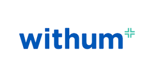 Withum logo: blue lowercase 'withum' text with a teal plus-style symbol to the right.